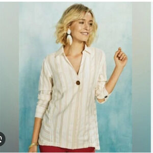 Soft Surroundings Blanca Blouse Size Medium EUC